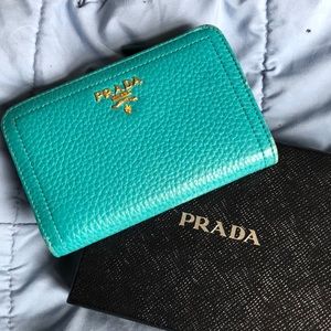 Prada Vitelli Daino Turchese (turquoise) Wallet